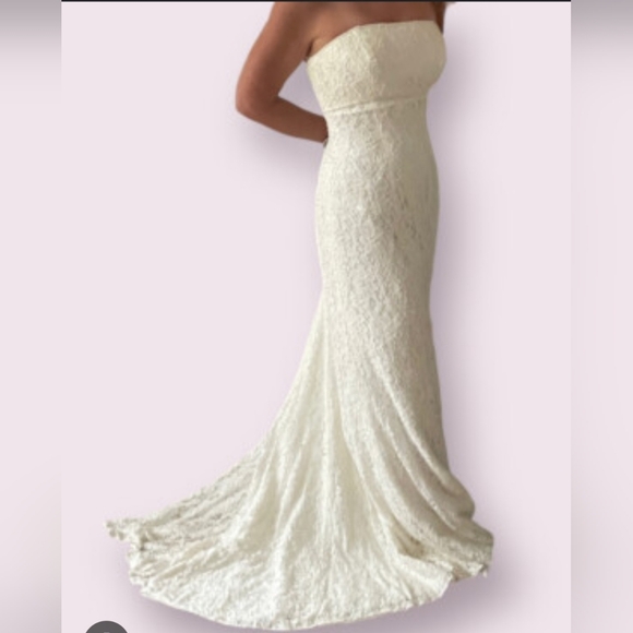 Wedding Gown by Galina sz6 Classic Ivory Overall Lace & BeadingNWT